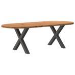 vidaXL Eettafel 240x100x74 cm ovaal massief eikenhout, Huis en Inrichting, Tafels | Eettafels, Verzenden, Nieuw