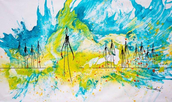 RAM - Out of Grid and Feeling Free, Antiek en Kunst, Kunst | Schilderijen | Modern