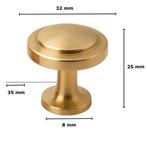 Deurknop Memphis 32 mm Goud, Huis en Inrichting, Keuken | Keukenelementen, Verzenden, Nieuw