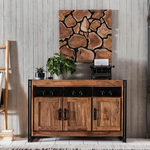 *WOONWINKEL* Dressoir Van Sheesham Hout 3-deurs, Huis en Inrichting, Kasten | Dressoirs, Nieuw, Verzenden