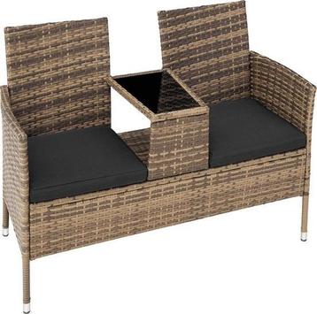 Tweedekans | tectake® - wicker tuinbank met tafel, beschikbaar voor biedingen