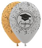 Ballonnen Congrats Graduation Mix 30cm 25st, Verzenden, Nieuw