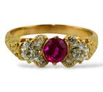 Ring - 18 karaat Geel goud, 18K goud 0,75 Ct Burma robijn &, Sieraden, Tassen en Uiterlijk, Ringen, Nieuw
