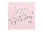 Servetten Happy birthday Poederroze - 20 Stuks, Hobby en Vrije tijd, Ophalen of Verzenden, Nieuw
