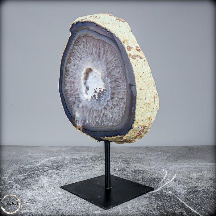 Natuurlijke Amethist Agaath Cluster op standaard- 3663.25 g, Verzamelen, Mineralen en Fossielen