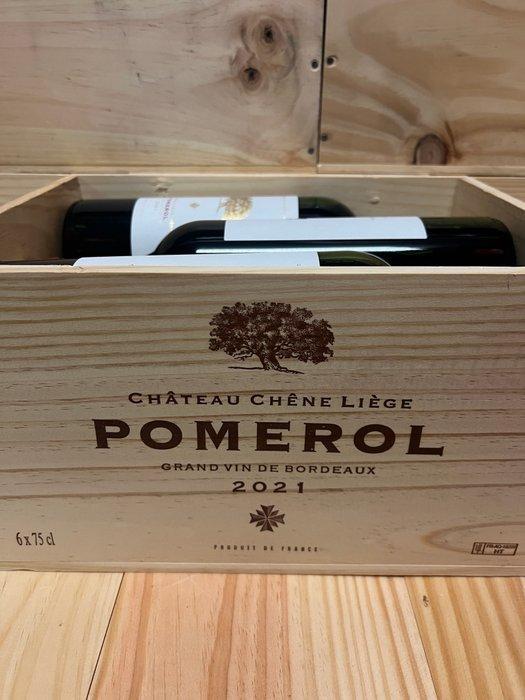 2021 Chateau Chêne Liège - Pomerol - 6 Flessen (0.75 liter), Verzamelen, Wijnen