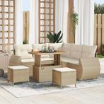 vidaXL Tuin Sofa Set 8 pcs beige en crèmekleurig 90 x 55 x, Verzenden, Nieuw, Rotan