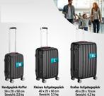 Reiskoffers Zwart 3-delig ABS met gratis accessoires, Caravans en Kamperen, Verzenden, Nieuw