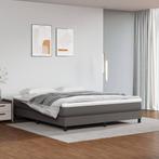 vidaXL Boxspring bed kunstleer grijs 160x200 cm, Huis en Inrichting, Slaapkamer | Bedden, Overige materialen, Verzenden, 200 cm