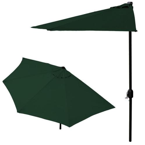 Ruimtebesparende halve balkonparasol - 240 cm - groen - m..., Tuin en Terras, Parasols, Nieuw, Ophalen of Verzenden
