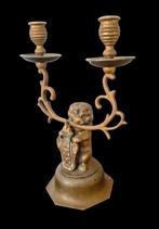 Kandelaar Wapen van Amsterdam - Gepatineerd brons - Antiek, Antiek en Kunst, Curiosa en Brocante