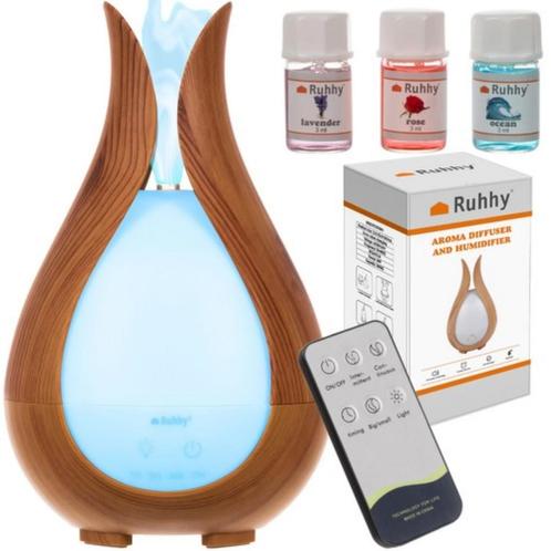 Ruhhy Aroma Diffuser - 200ml Luchtbevochtiger met LED Ver..., Sieraden, Tassen en Uiterlijk, Uiterlijk | Parfum, Nieuw, Ophalen of Verzenden