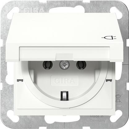Gira Systeem 55 Schuko Stopcontact Met Scharnierende, Doe-het-zelf en Verbouw, Elektra en Kabels, Overige typen, Nieuw, Verzenden