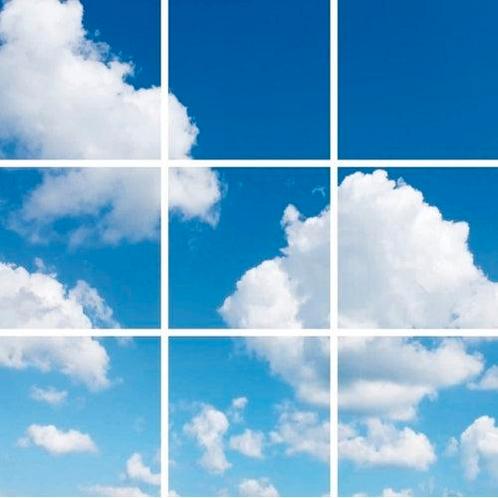 Wolkenplafond | Fotoprint | verdeeld over 9 panelen, Zakelijke goederen, Kantoor en Winkelinrichting | Kantoormeubilair en Inrichting