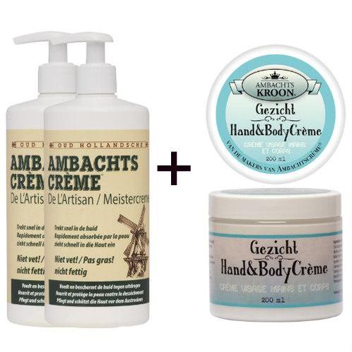 2x Ambachtscrème 450ml + 1x Ambachtskroon Gezichtscreme, Sport en Fitness, Gezondheidsproducten en Wellness, Verzenden