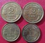 Frankrijk. 1 Franc 1935 (x2) et 2 Francs 1935 (x2) Morlon