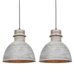 Set van 2 landelijke hanglampen grijs - Dory, Huis en Inrichting, Lampen | Hanglampen, Nieuw, Overige materialen, Landelijk, 75 cm of meer