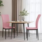 vidaXL Eetkamerstoelen 2 st fluweel roze, Huis en Inrichting, Stoelen, Verzenden, Nieuw