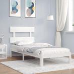 vidaXL Bedframe zonder matras massief grenenhout wit 90x200, Huis en Inrichting, 90 cm, Eenpersoons, Verzenden, Wit