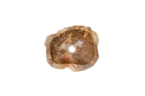 Fossiel Waskom 38x32x14 | Versteend Hout, Huis en Inrichting, Badkamer | Badkamermeubels, Wastafelkast, Nieuw, Verzenden