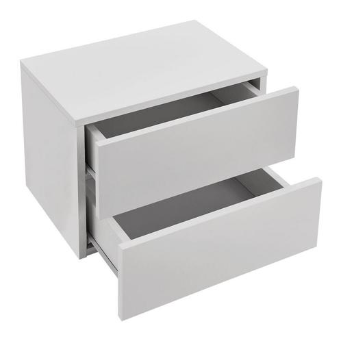 Zwevend Nachtkastje - 40 x 29 x 30 cm - Wit - 2 Lades, Huis en Inrichting, Slaapkamer | Nachtkastjes, Nieuw, Verzenden