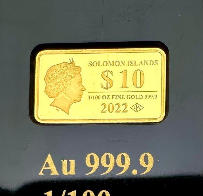 Salomonseilanden. 10 Dollars FIFA Qatar 2022, oro , 1/100 Oz, Postzegels en Munten, Munten | Europa | Niet-Euromunten