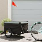 vidaXL Fietstrailer 45 kg ijzer zwart en grijs, Fietsen en Brommers, Fietsaccessoires | Aanhangers en Karren, Verzenden, Nieuw