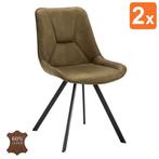 Stoelen | CARMEN | Leer/Metaal | Moss | Zwarte Poten |, Verzenden, Nieuw in verpakking
