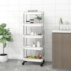 vidaXL Keukentrolley 5-laags 42x29x128 cm ijzer en ABS wit, Verzenden, Nieuw