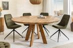 Ronde eettafel ART WOOD 120cm bruin massief mangohout -, Huis en Inrichting, Tafels | Eettafels, Ophalen of Verzenden, Nieuw