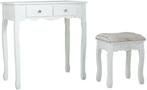 Klassieke witte kaptafel met lades - Elegant grenenhout d..., Huis en Inrichting, Tafels | Kaptafels, Klassiek, Nieuw, 150 tot 200 cm