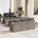 vidaXL Tuin Sofa Set 6 pcs Grijs 55 x 55 x 37 cm Riet,, Verzenden, Nieuw, Rotan
