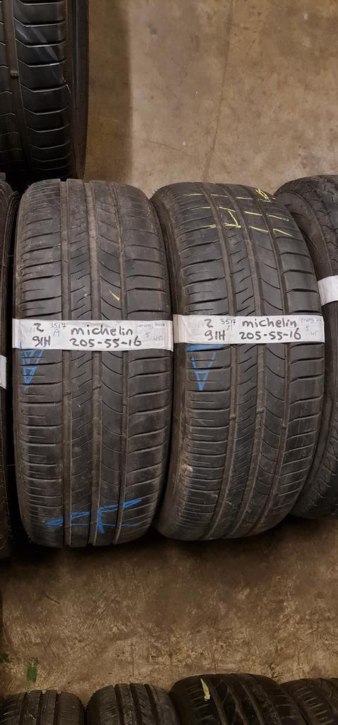 2x 205-55-16 Michelin Zomer 5mm €35 Per Band 205 55 16, Auto-onderdelen, Banden en Velgen, 16 inch, Zomerbanden, 205 mm, Personenwagen