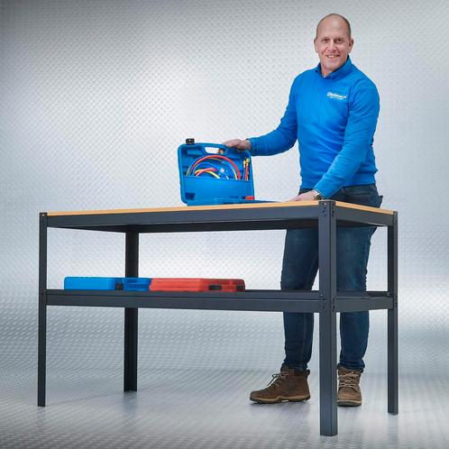 Datona Werkbank met MDF werkblad - 150 cm - zwart - Datona -, Doe-het-zelf en Verbouw, Werkbanken, Nieuw, Ophalen of Verzenden