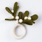 Servetring Vilt - Mistletoe - Groen/Wit - Fairtrade NIEUW, Nieuw, Ophalen of Verzenden