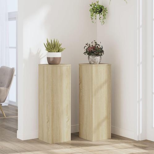 vidaXL Plantenstandaards 2 st 25x25x80 cm bewerkt hout, Tuin en Terras, Overige Tuin en Terras, Nieuw, Verzenden