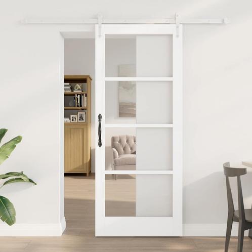 vidaXL Schuifdeur met Bevestigingsset Wit 83x202 cm Massief, Doe-het-zelf en Verbouw, Deuren en Horren, Nieuw, Verzenden