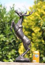 sculptuur, springend hert - 52 cm - Brons, Marmer