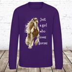 Sweater Just a girl who loves horses paars - 86/92 -