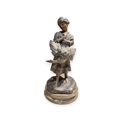 Giovanni De Martino (1870-1935) - sculptuur, Fanciulla con, Antiek en Kunst, Antiek | Keramiek en Aardewerk