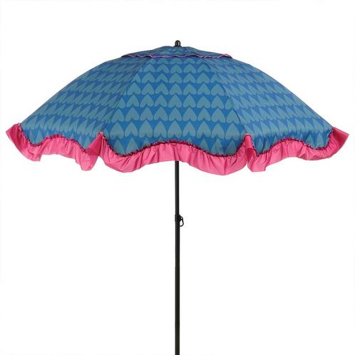 Edelman Mitchell parasol hart blauw - Ø220 x 238 cm, Tuin en Terras, Partytenten, Verzenden