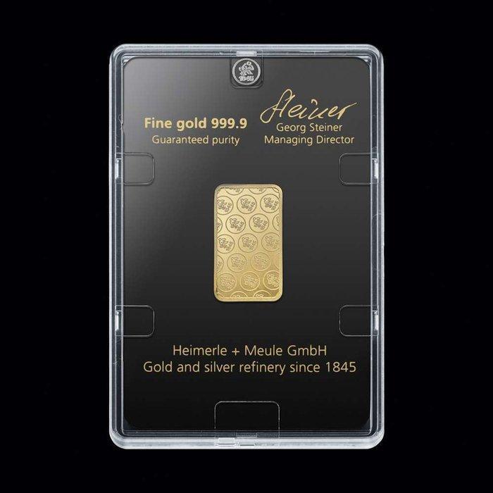 10 gram - Goud .999 - Heimerle + Meule - Verzegeld, Postzegels en Munten, Edelmetalen en Baren