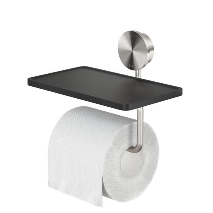 Toiletrolhouder met planchet Geesa Opal RVS geborsteld, Doe-het-zelf en Verbouw, Sanitair, Ophalen of Verzenden