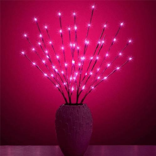 Kerst wilgentakken set - 20 LEDs - Roze, Diversen, Kerst, Nieuw, Ophalen of Verzenden