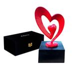 Urn Hart – Rood op Zwarte Sokkel – 3.5 Liter – Aluminium, Huis en Inrichting, Woonaccessoires | Overige, Verzenden, Nieuw