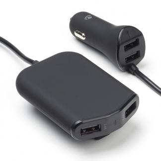 USB autolader | Nedis | 4 poorten (USB A, 48W, Zwart), Telecommunicatie, Mobiele telefoons | Toebehoren en Onderdelen, Nieuw, Verzenden