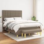 vidaXL Boxspring met matras stof taupe 140x190 cm, Verzenden, Stof, Nieuw, Tweepersoons
