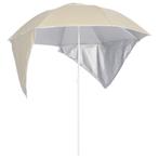 vidaXL Strandparasol met zijwanden 215 cm zandkleurig, Verzenden, Nieuw, 1 tot 2 meter, Strandparasol