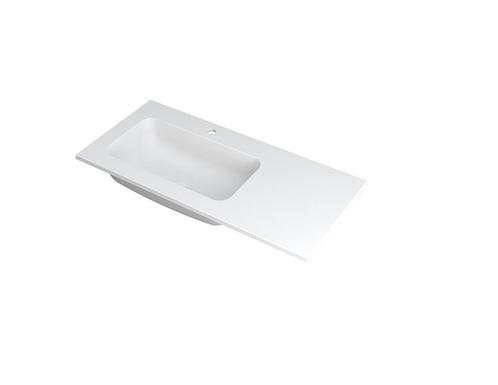 FAKTOR Wastafel in polystone | 100 x 45 x 1,5 wasbak links, Huis en Inrichting, Badkamer | Badkamermeubels, Wastafelkast, Nieuw
