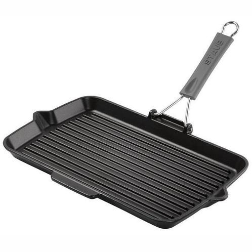 Grillpan Staub Rechthoek Zwart 34 x 21 cm van €120 voor €73, Huis en Inrichting, Keuken | Potten en Pannen, Nieuw, Inductieplaat